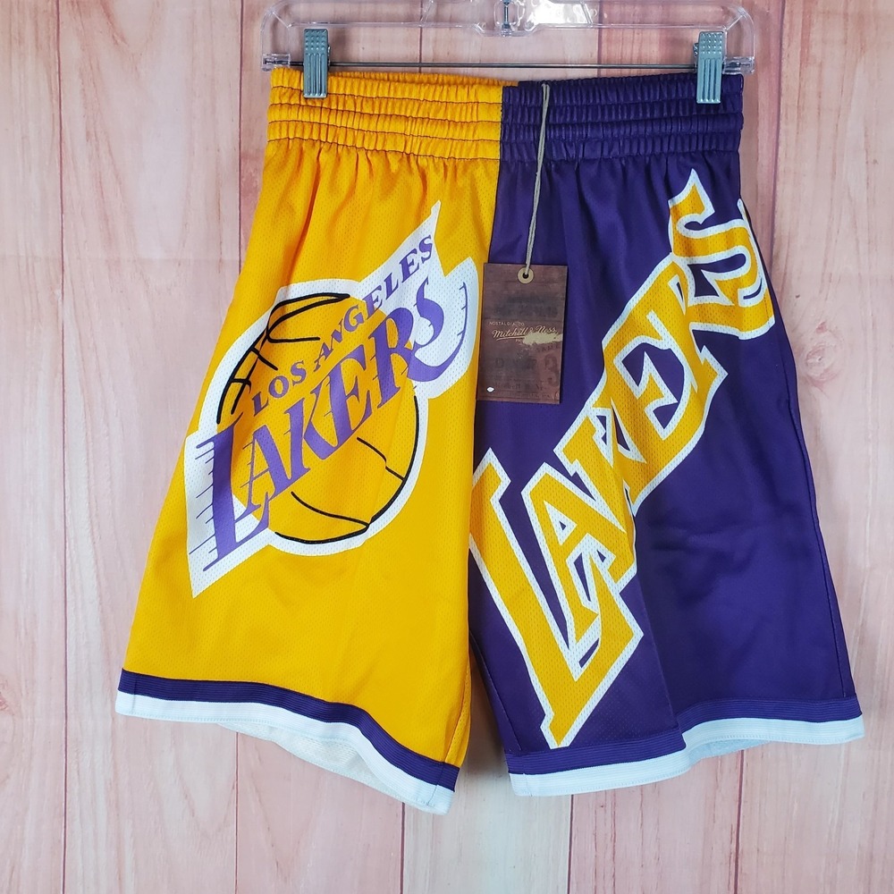 Los Angeles Lakers Shorts Mens Small Multicolor Mitchell & Ness Basketball Team